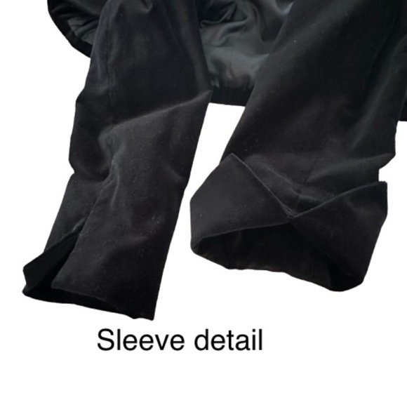 George Women's 4 Black Velvet Cotton Collared Sleeved Classic Blazer Jacket Top - Picture 8 of 15